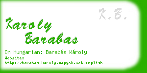 karoly barabas business card